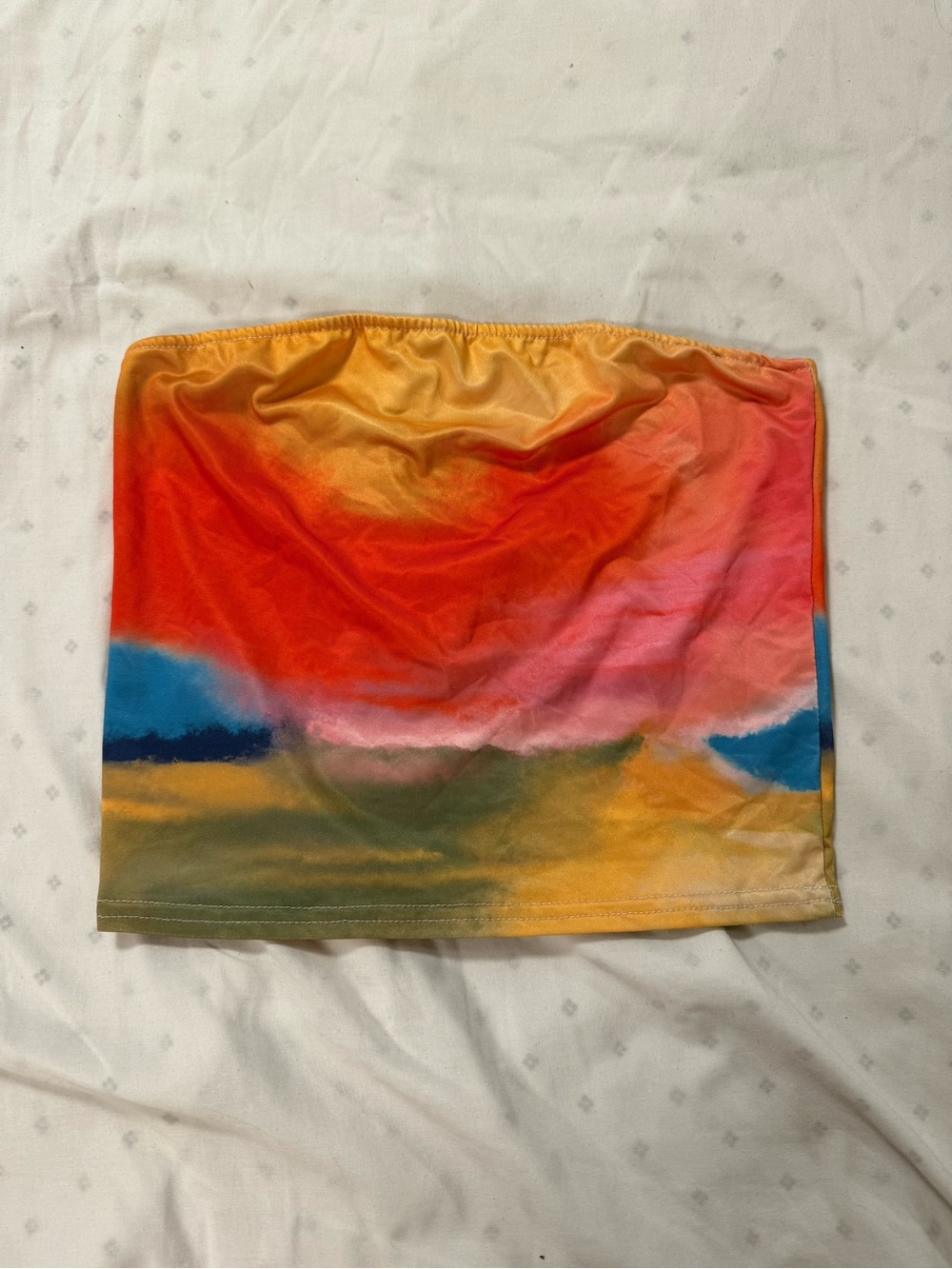 Vibrant Multicolor Tie-Dye Crop Tube Top